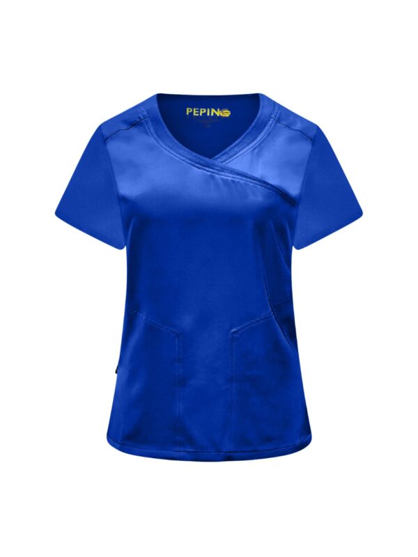 Solid Scrub Set 4 Way Stretch Wrap-Neck 2 Front & Small Side Pocket (Coordinated Pants) - Image 10