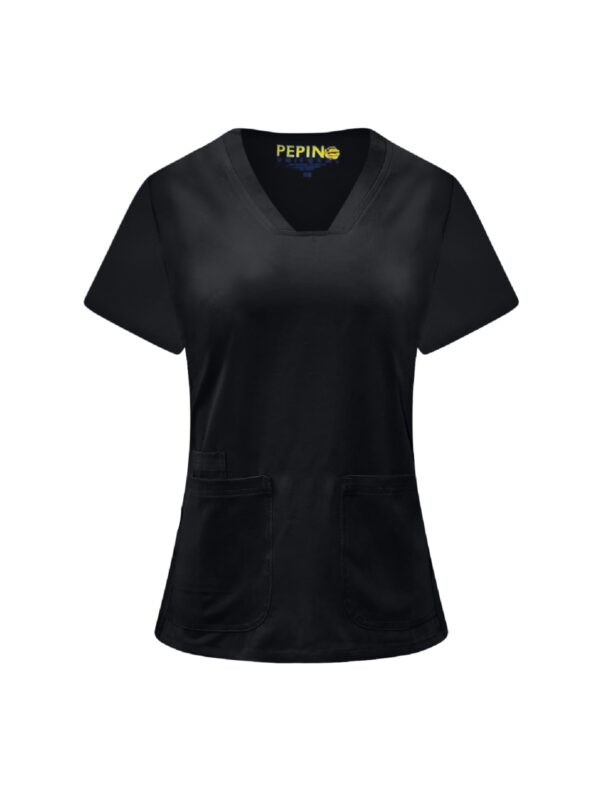 Solid Strech Fabric Set V-neck 3 Pockets (Coordinated Pants) - Image 2