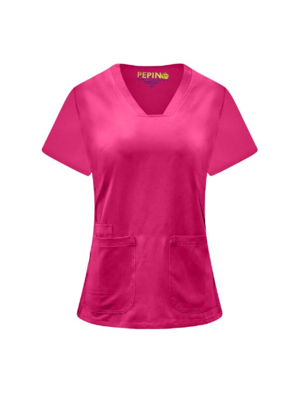 Solid Strech Fabric Set V-neck 3 Pockets (Coordinated Pants) - Image 5