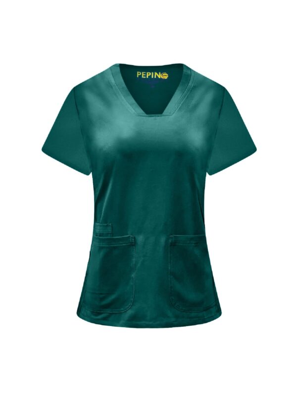 Solid Strech Fabric Set V-neck 3 Pockets (Coordinated Pants) - Image 6
