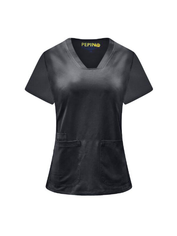 Solid Strech Fabric Set V-neck 3 Pockets (Coordinated Pants) - Image 9