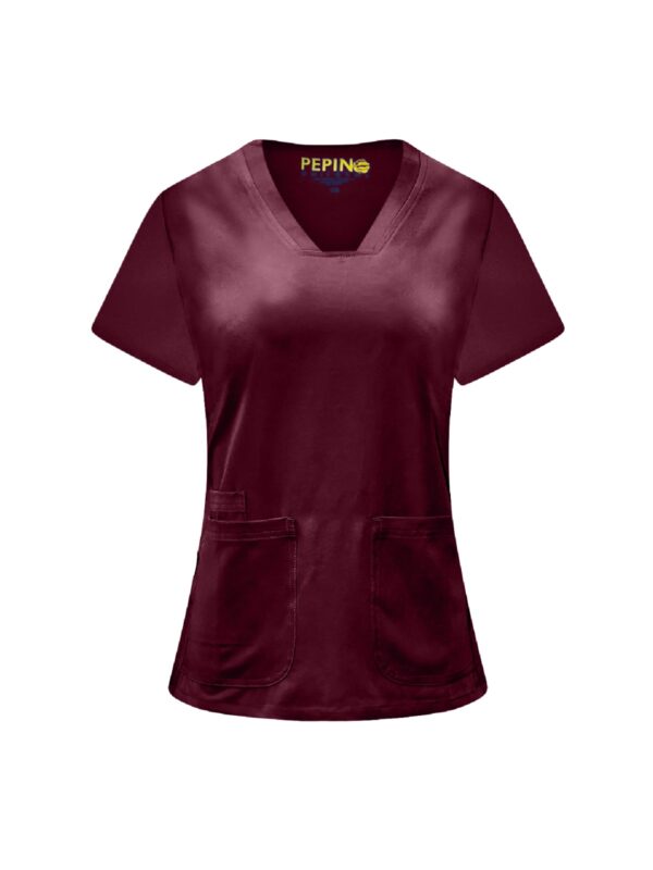 Solid Strech Fabric Set V-neck 3 Pockets (Coordinated Pants) - Image 12