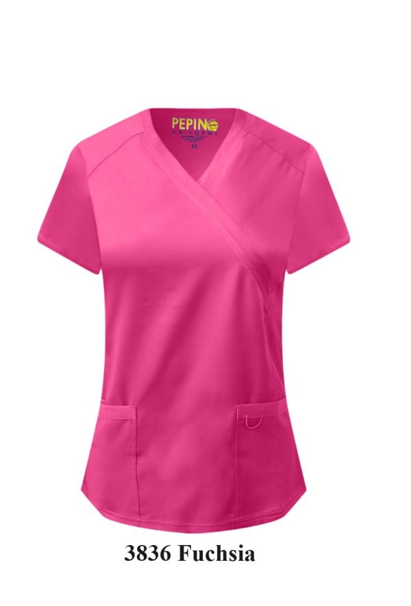 Solid Scrub Set - 4 Way Stretch V-neck with side panel, three front pockets with extra lair fabric (Coordinated Pants)