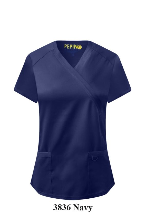 Solid Scrub Set - 4 Way Stretch V-neck with side panel, three front pockets with extra lair fabric (Coordinated Pants) - Image 11