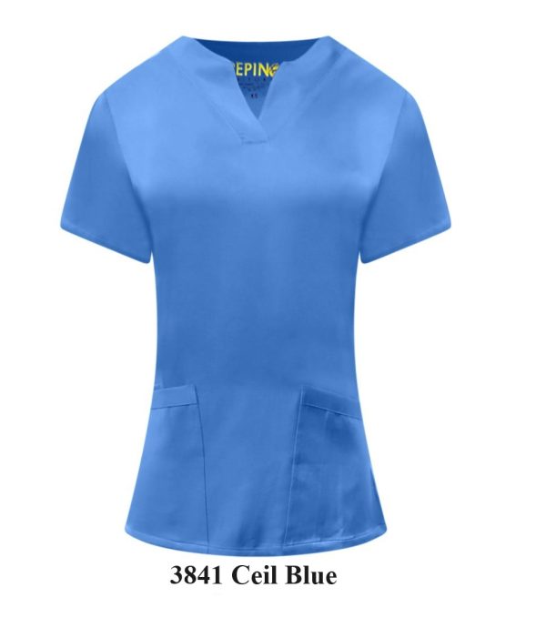 Solid Scrub Set 4 Way Stretch V-Neck, Two Side Panel, 4 front Pockets (Coordinated Pants) - Image 15