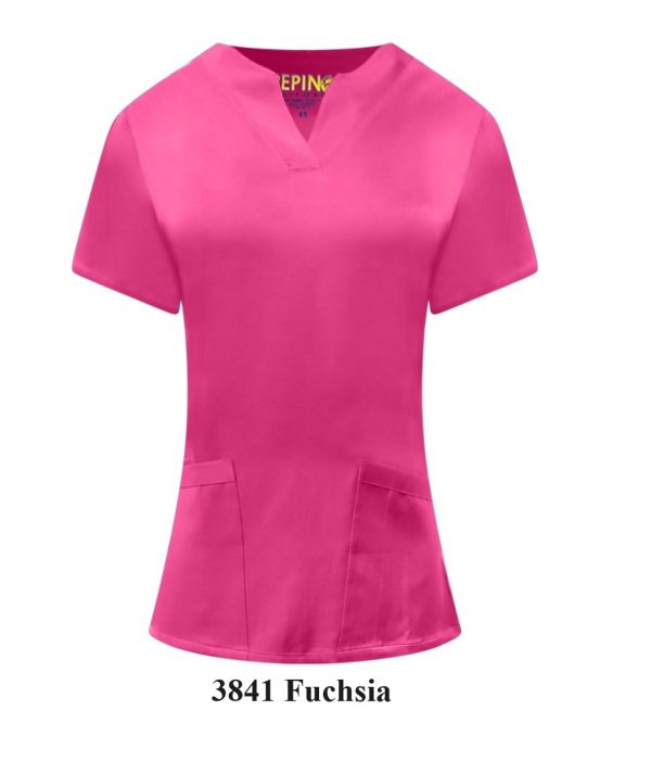 Solid Scrub Set 4 Way Stretch V-Neck, Two Side Panel, 4 front Pockets (Coordinated Pants) - Image 14