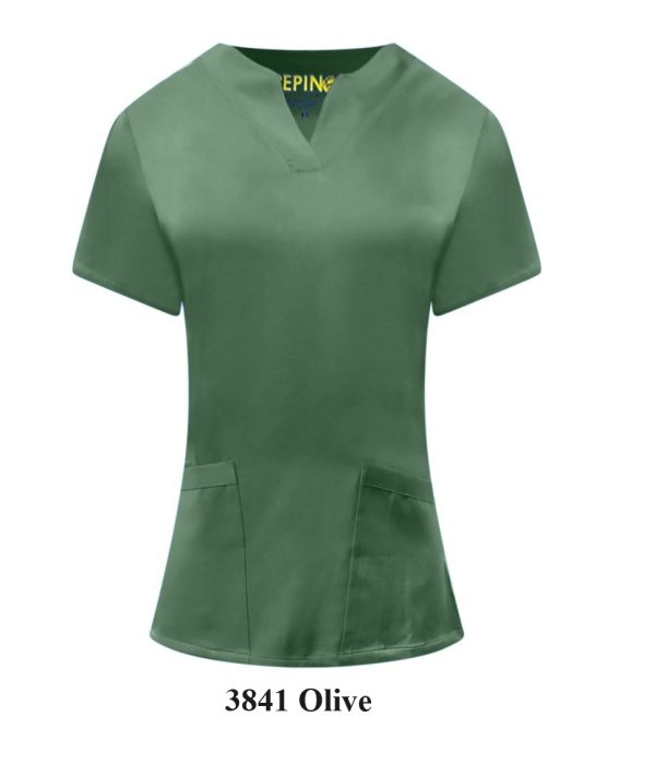 Solid Scrub Set 4 Way Stretch V-Neck, Two Side Panel, 4 front Pockets (Coordinated Pants) - Image 9