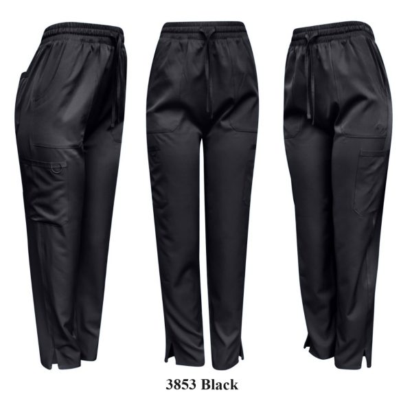 Solid Strech Fabric Pants Only 2 Front Pockets, 2 Thigh Pockets, 1 Back Pocket Sides Slits - Image 7