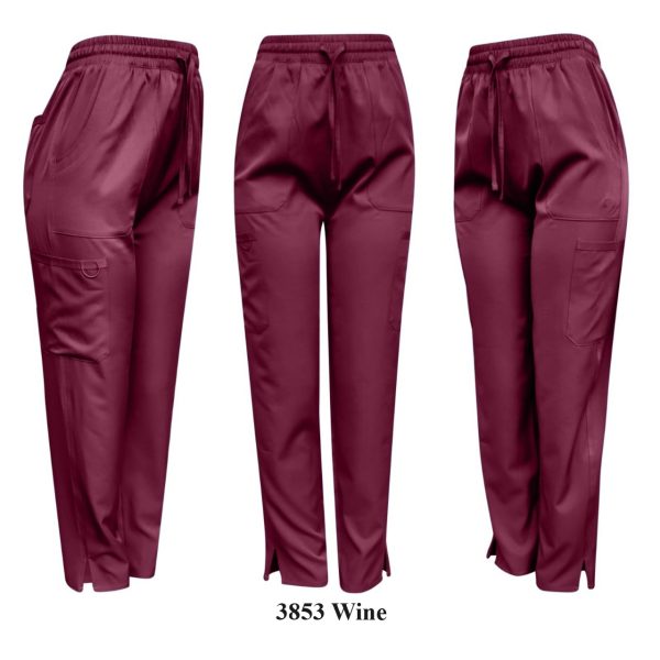 Solid Strech Fabric Pants Only 2 Front Pockets, 2 Thigh Pockets, 1 Back Pocket Sides Slits - Image 8